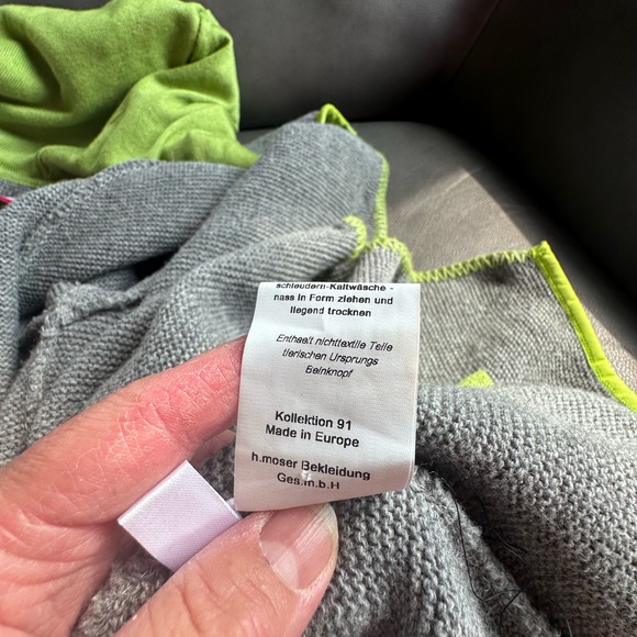 Almgwand grey wool cardigan made in Germany sz 42 - Picture 11 of 12